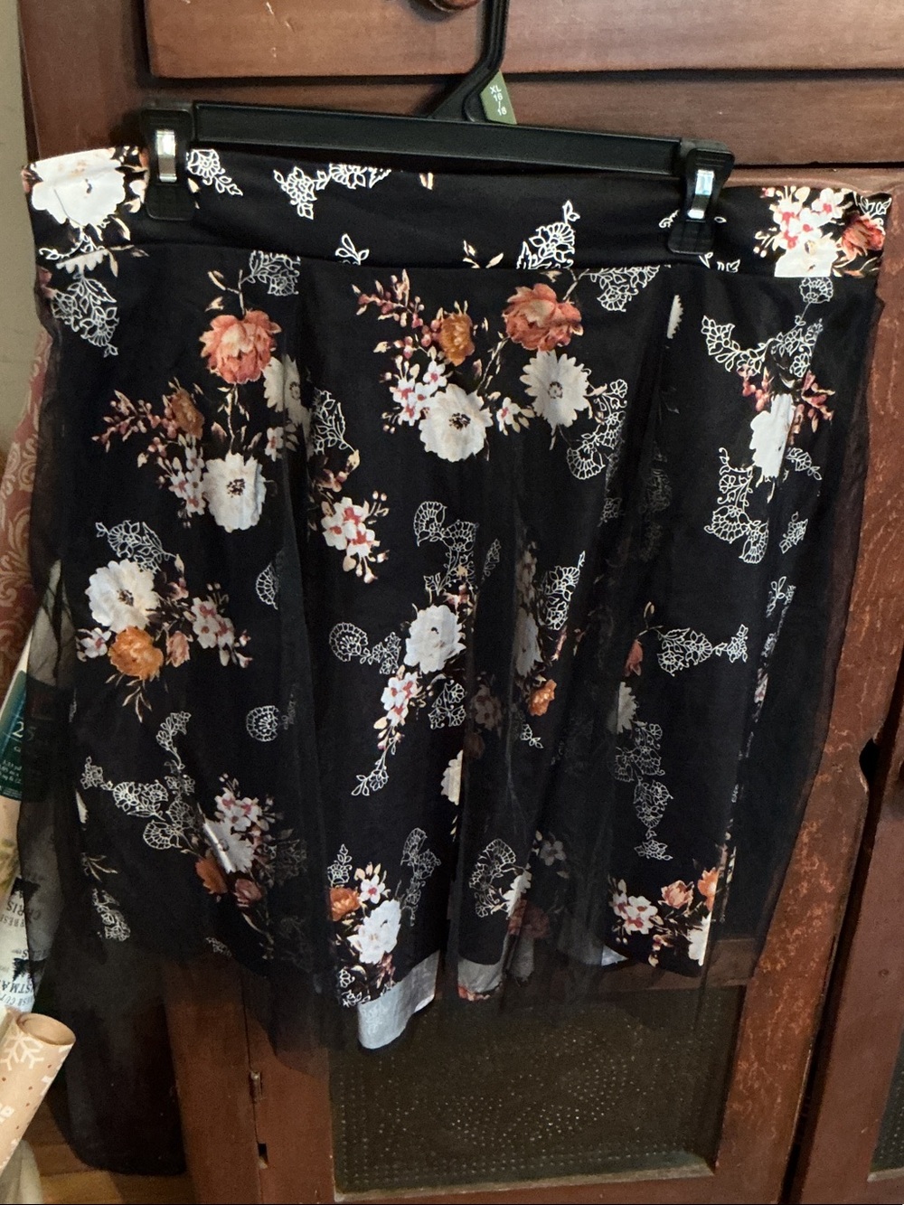 Torrid Floral Skirt with sheer black lining over top of skirt